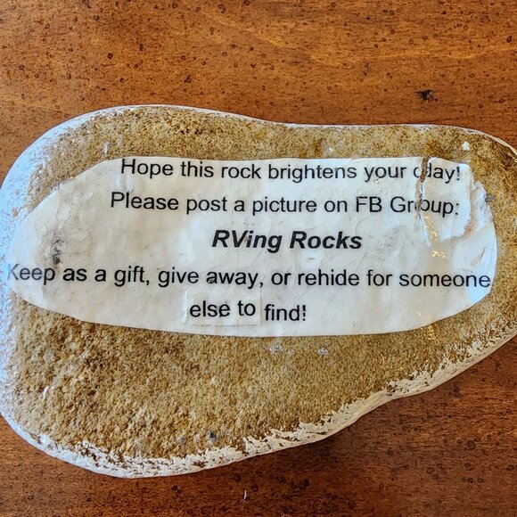 Christmas Holiday Gnome in Blue Santa Outfit with Snow Sparkles on a River Rock - Picture 9 of 10